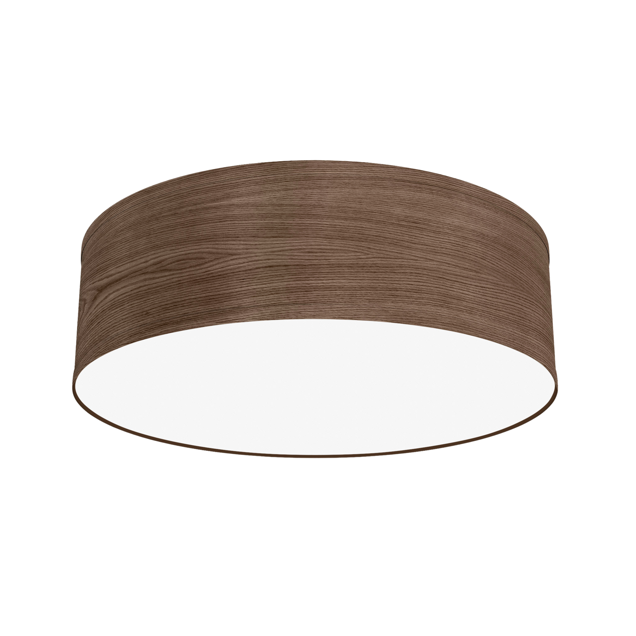 The Amy Semi Flush Mount from Seascape Fixtures in photo veneer, walnut color.