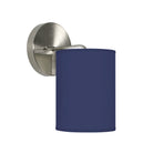 The Blair Wall Sconce from Seascape Fixtures in linen, navy color.
