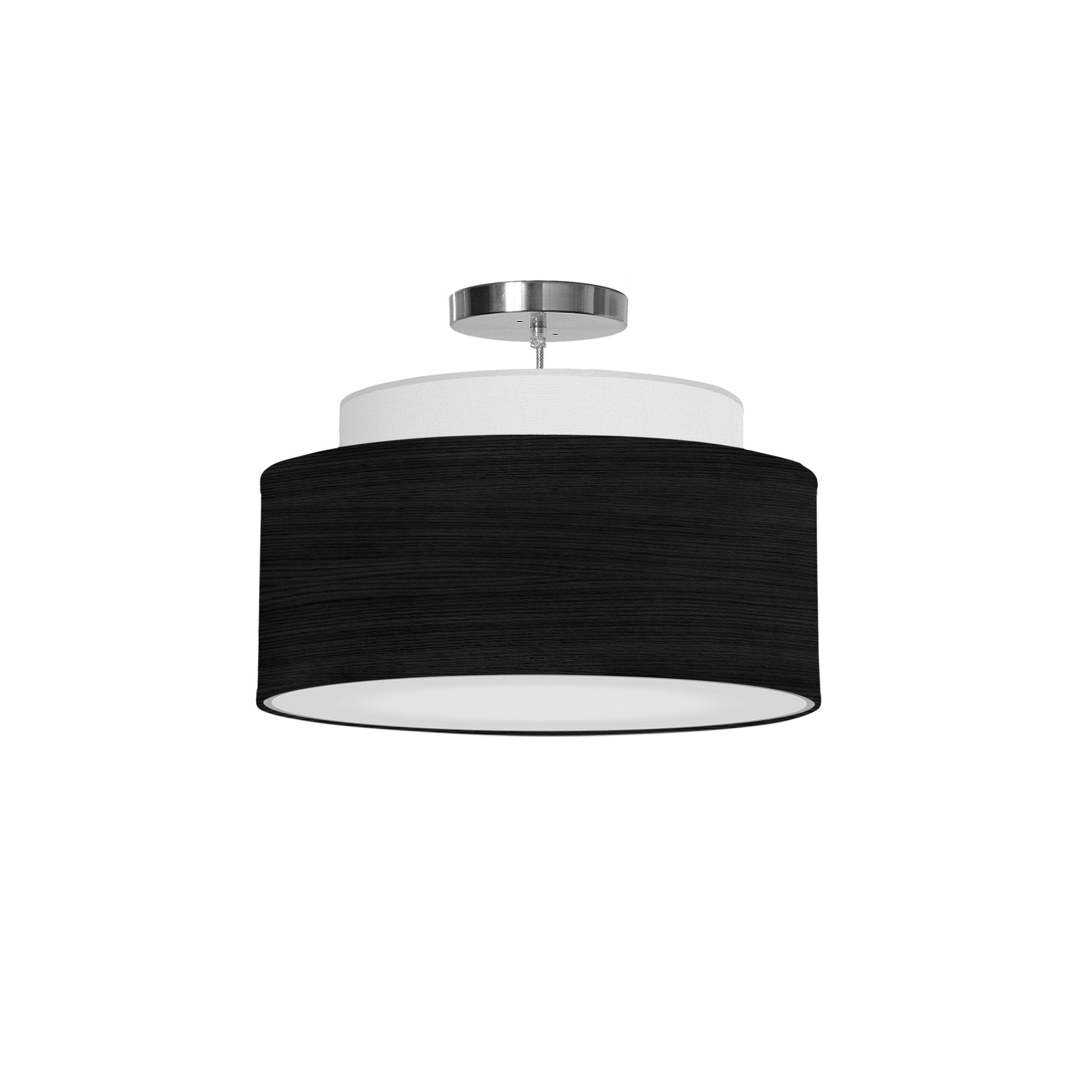 The Elsa Hanging Lamp from Seascape Fixtures with a photo veneer shade in ebony color.