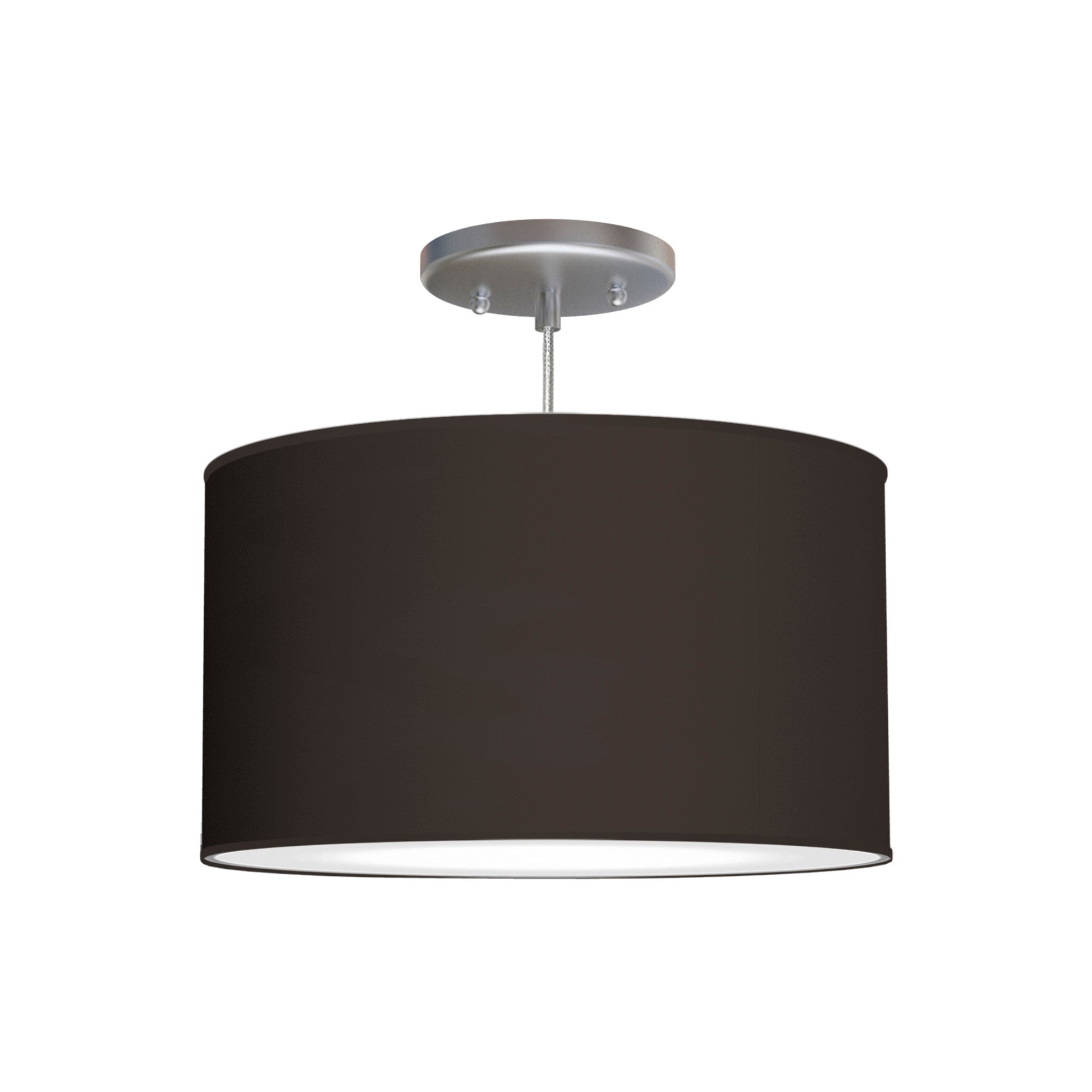 The Gab Hanging Lamp from Seascape Fixtures with a linen shade in black color.