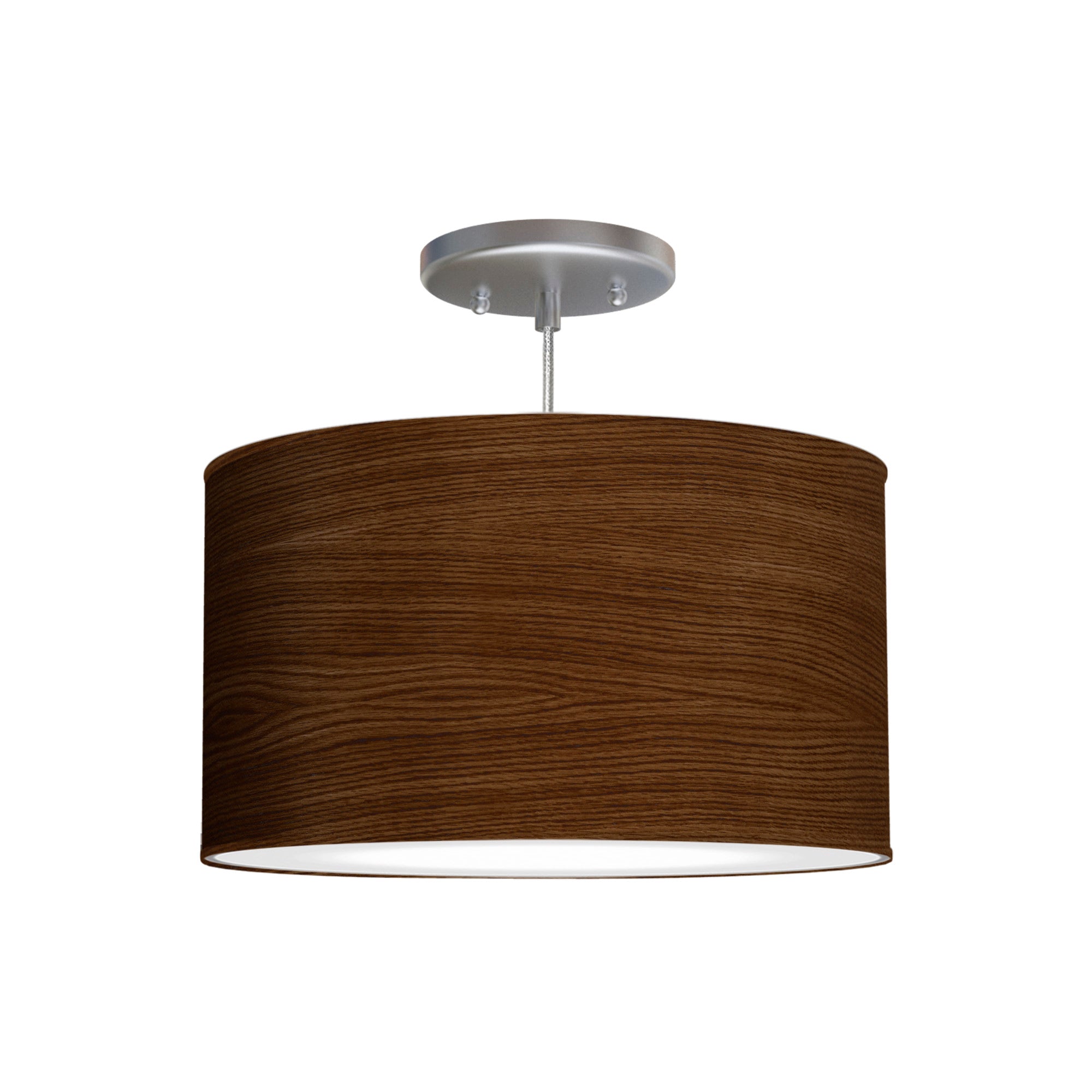 The Gab Hanging Lamp from Seascape Fixtures with a photo veneer shade in chocolate color.