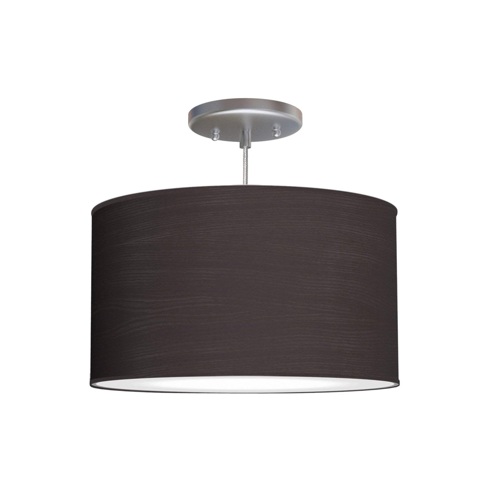 The Gab Hanging Lamp from Seascape Fixtures with a photo veneer shade in ebony color.