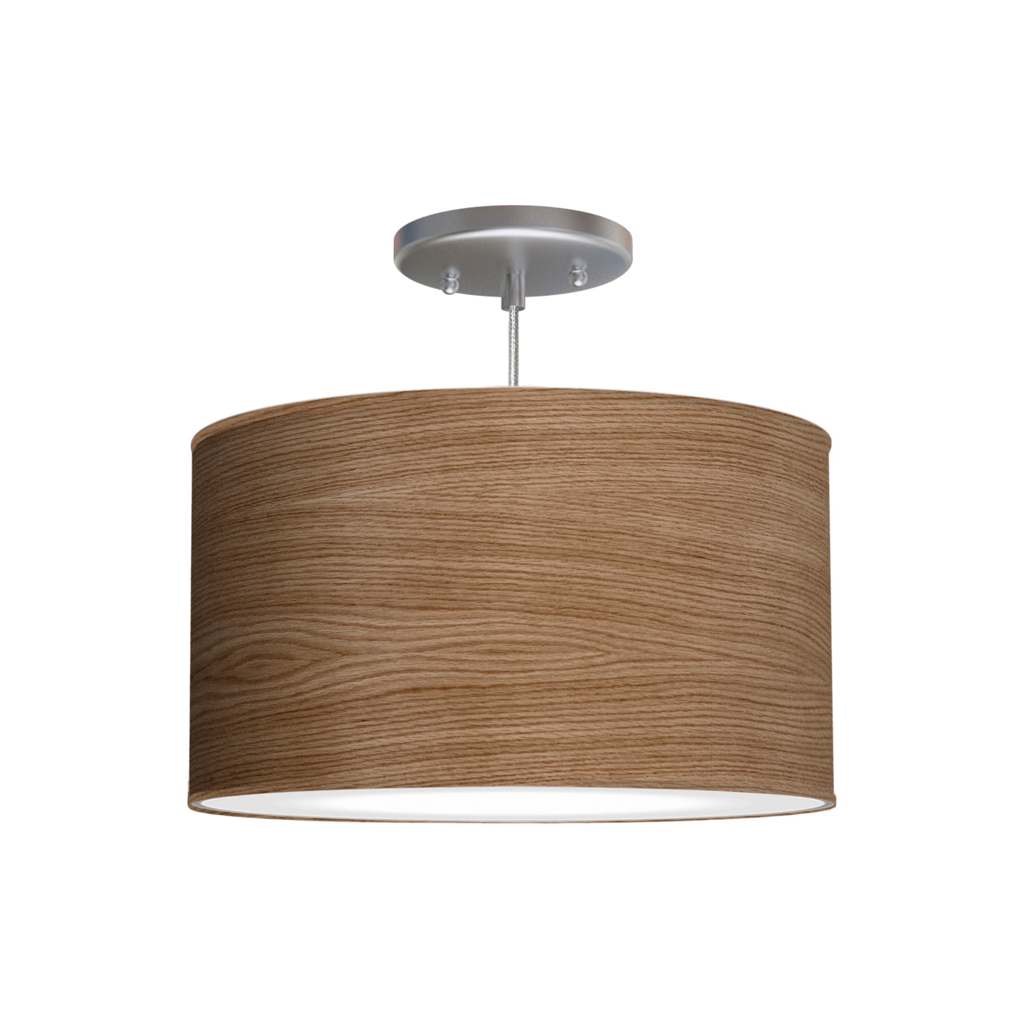 The Gab Hanging Lamp from Seascape Fixtures with a photo veneer shade in walnut color.
