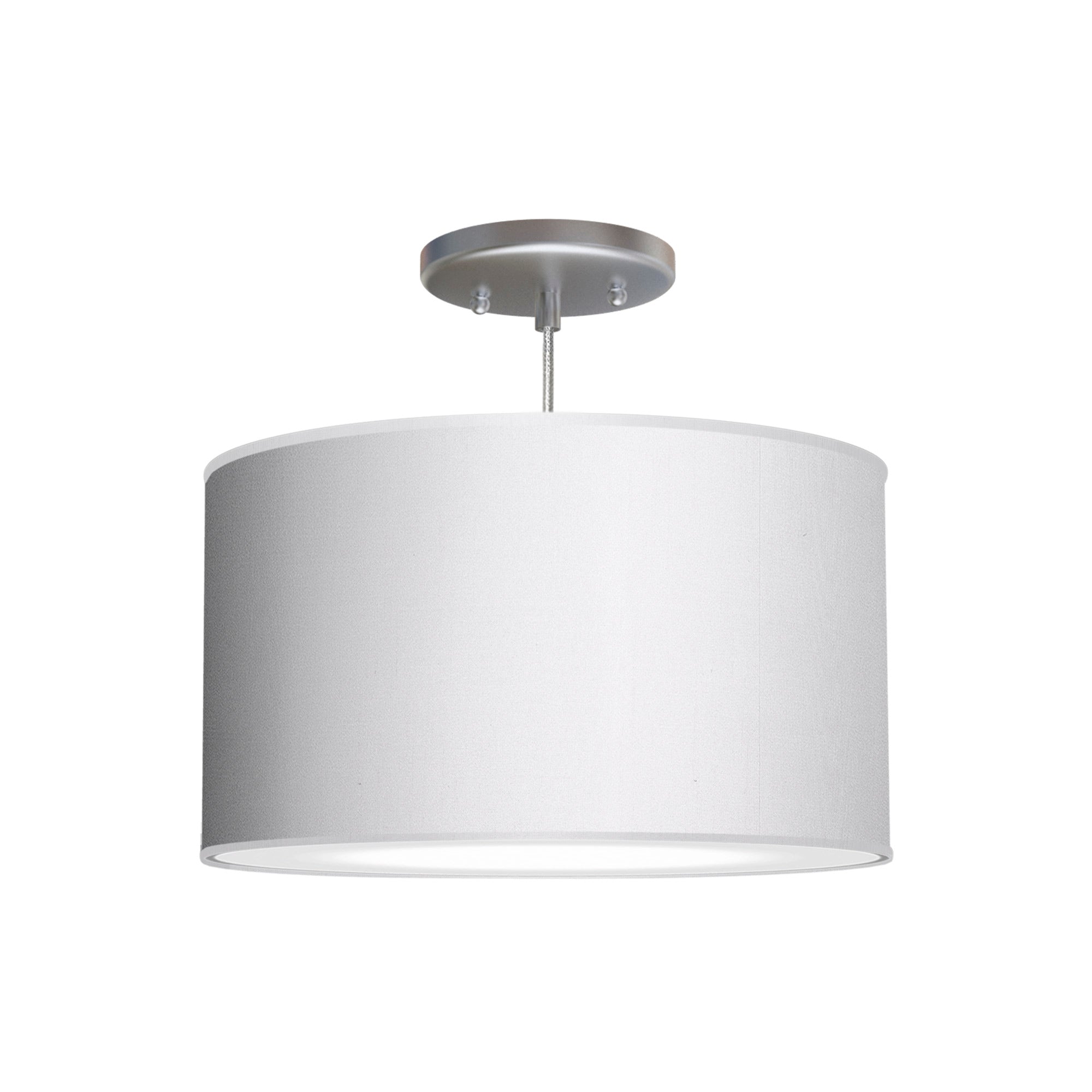 The Gab Hanging Lamp from Seascape Fixtures with a silk shade in white color.