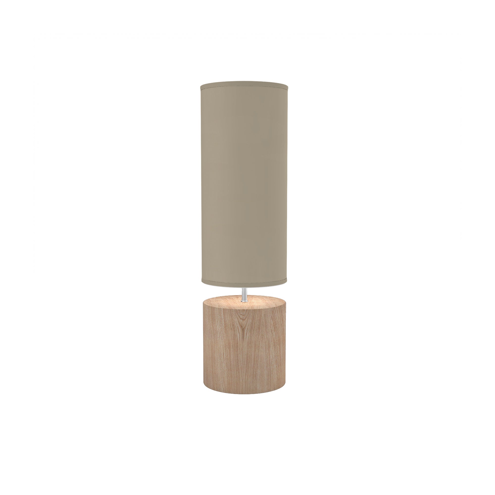 The Laurie Table Lamp from Seascape Fixtures with the natural base with linen shade in tan color.