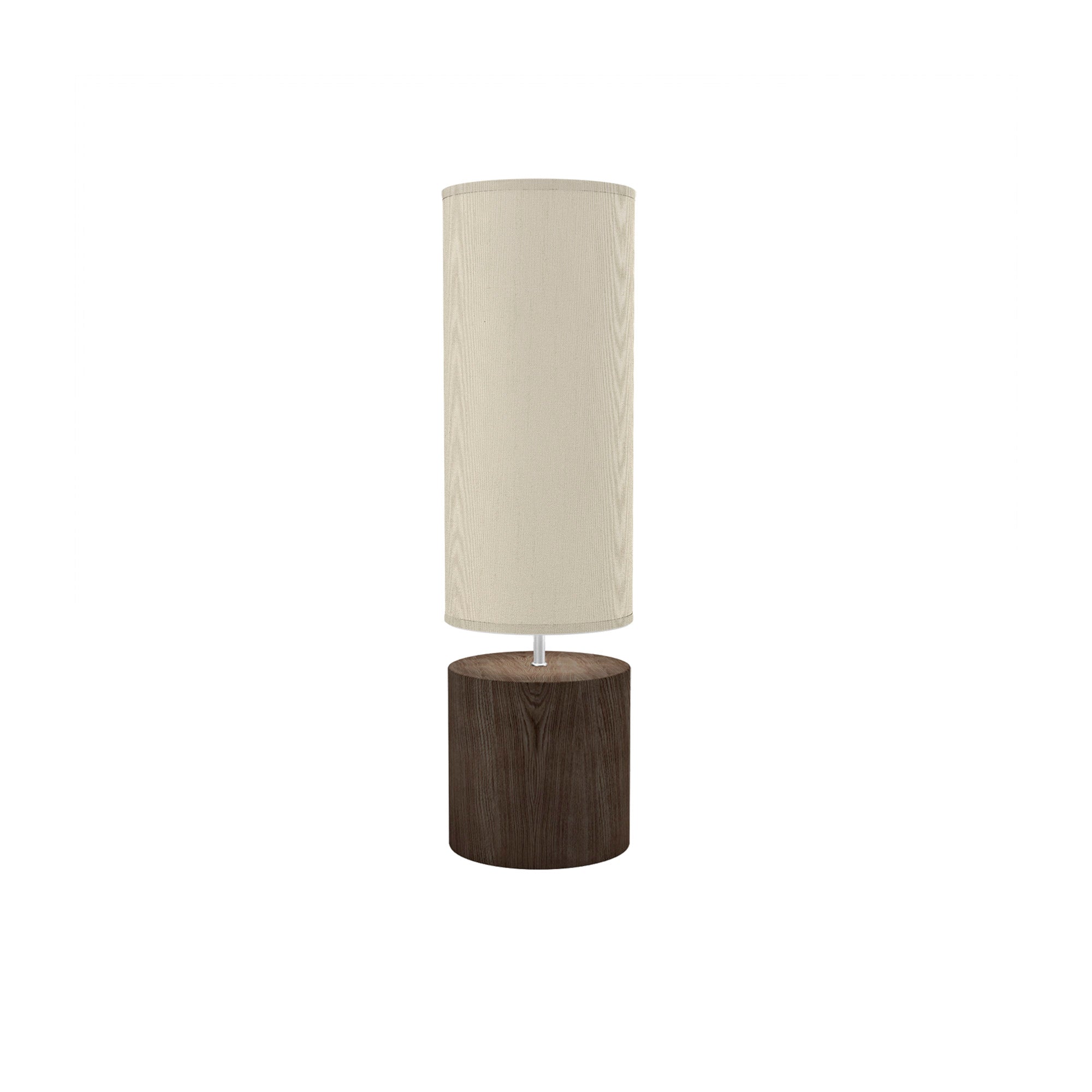 The Laurie Table Lamp from Seascape Fixtures with the walnut base with silk shade in cream color.