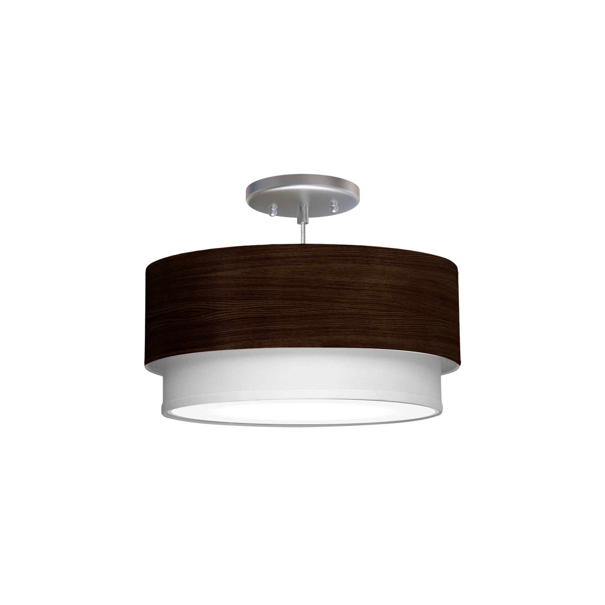 The Lenny Hanging Lamp from Seascape Fixtures with a photo veneer shade in chocolate color.