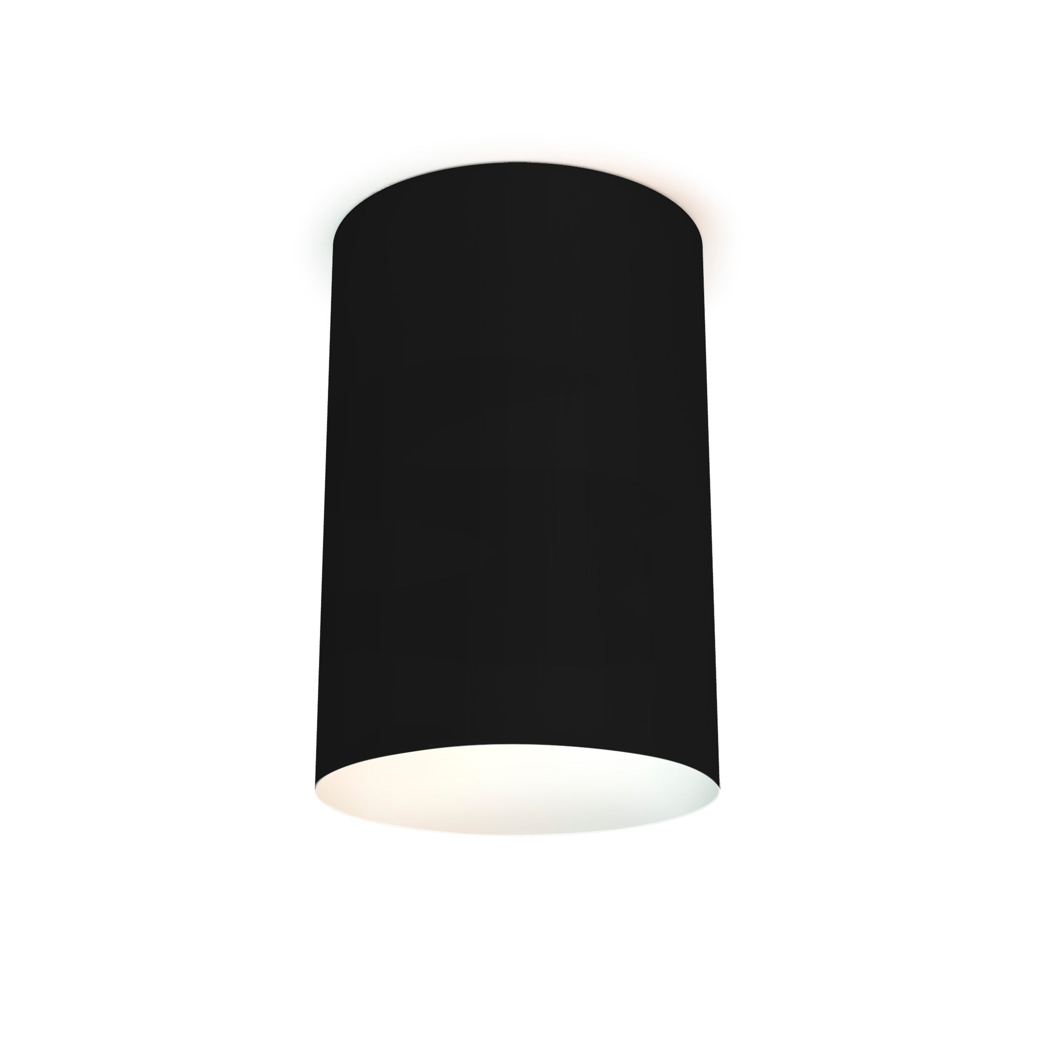 The Lily Flush Mount from Seascape Fixtures in linen, black color.