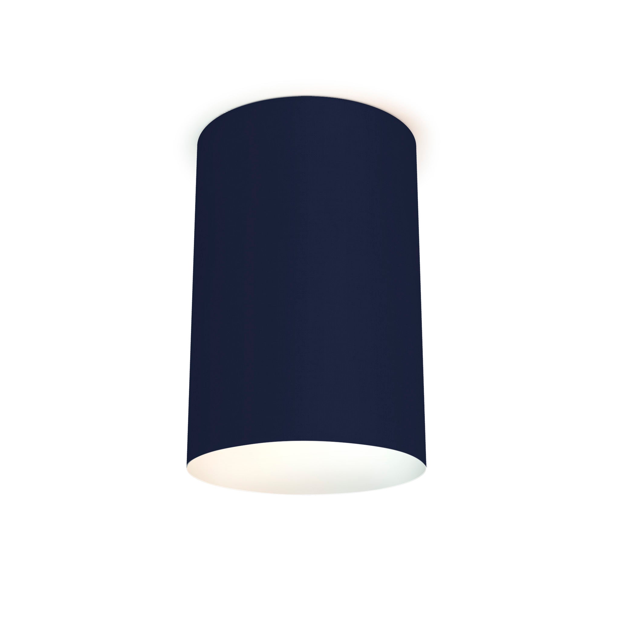 The Lily Flush Mount from Seascape Fixtures in linen, navy color.