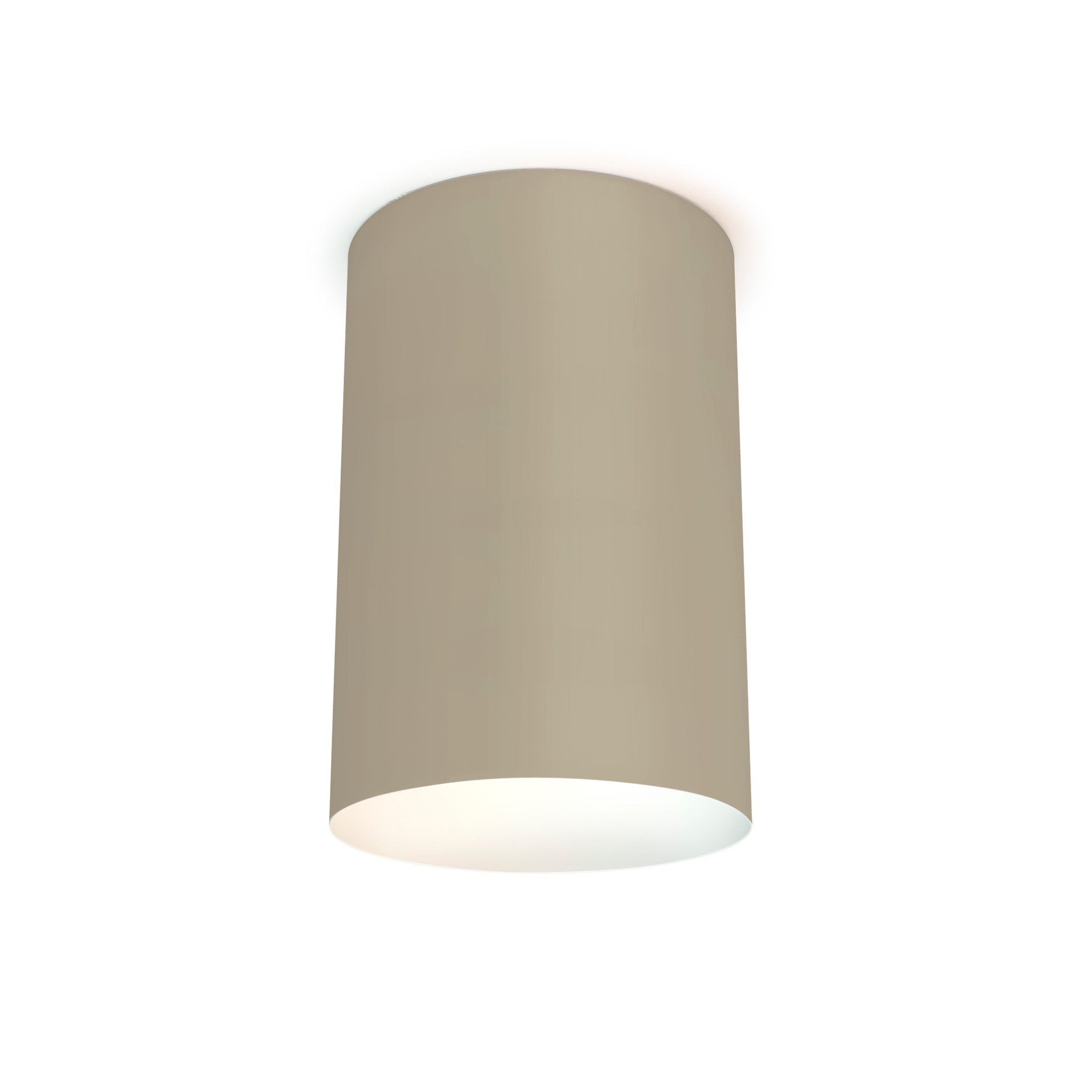 The Lily Flush Mount from Seascape Fixtures in linen, tan color.