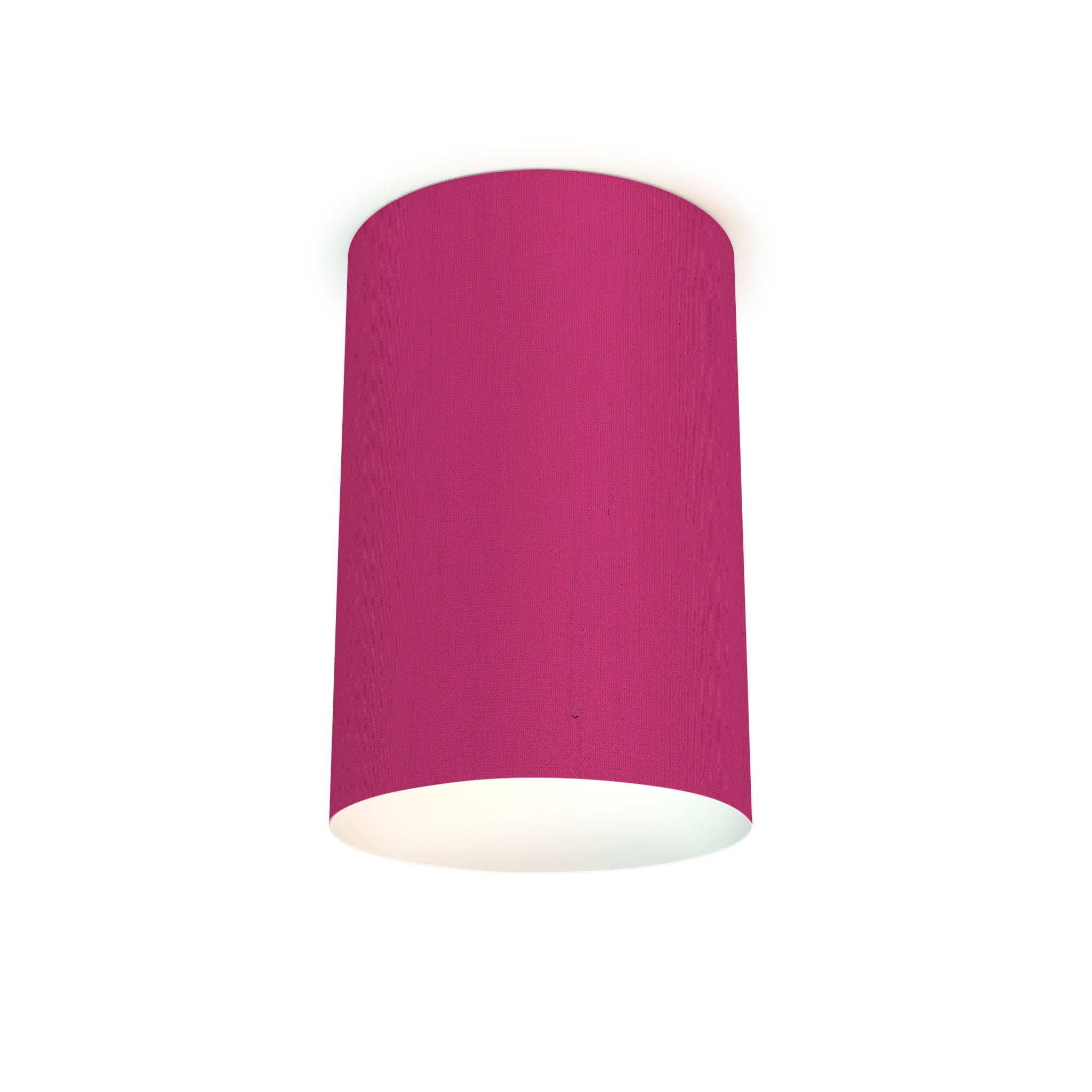 The Lily Flush Mount from Seascape Fixtures in silk, berry color.