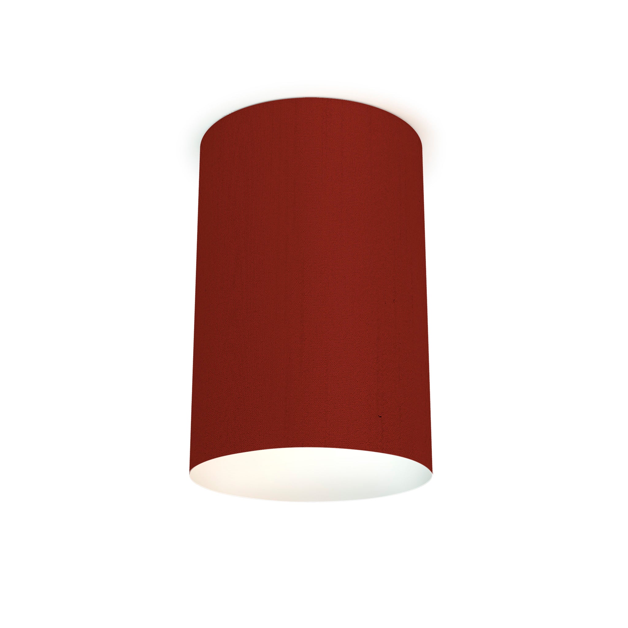 The Lily Flush Mount from Seascape Fixtures in silk, burgundy color.