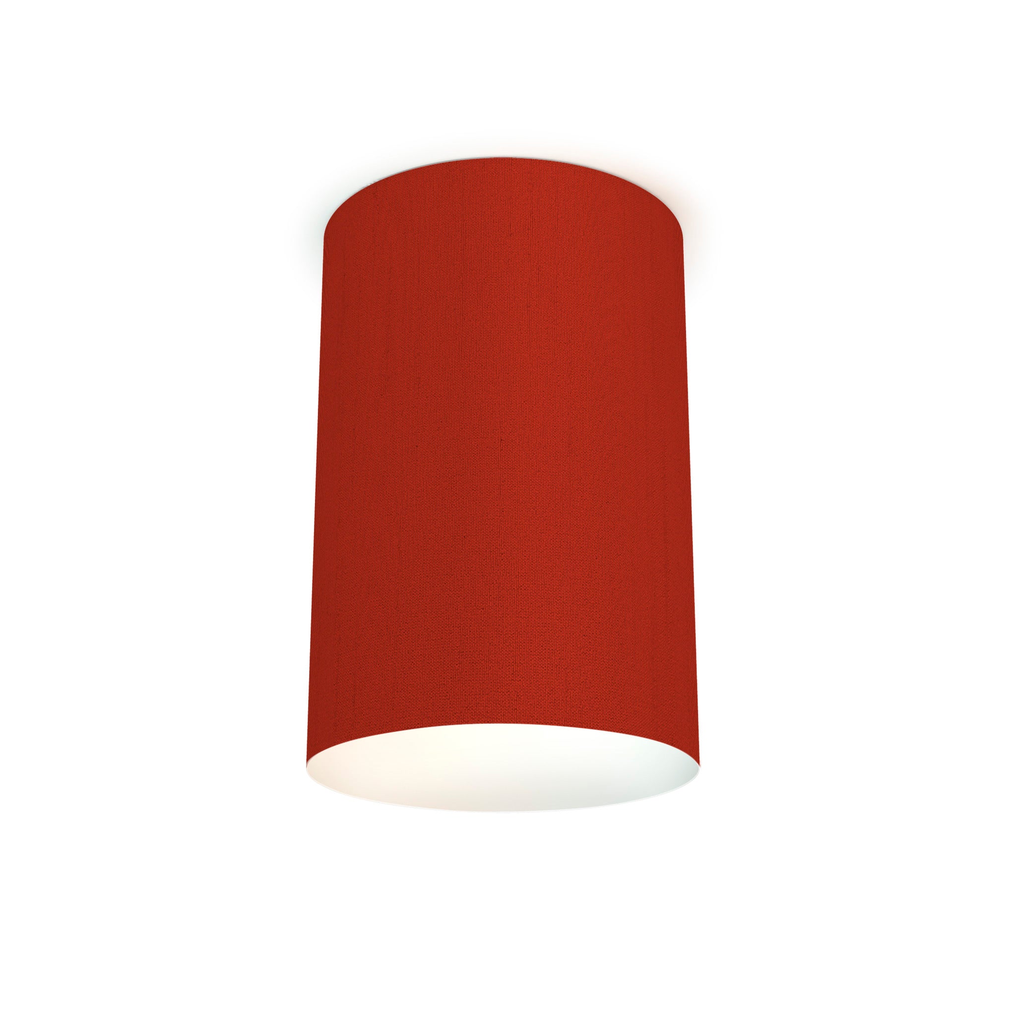 The Lily Flush Mount from Seascape Fixtures in silk, red color.