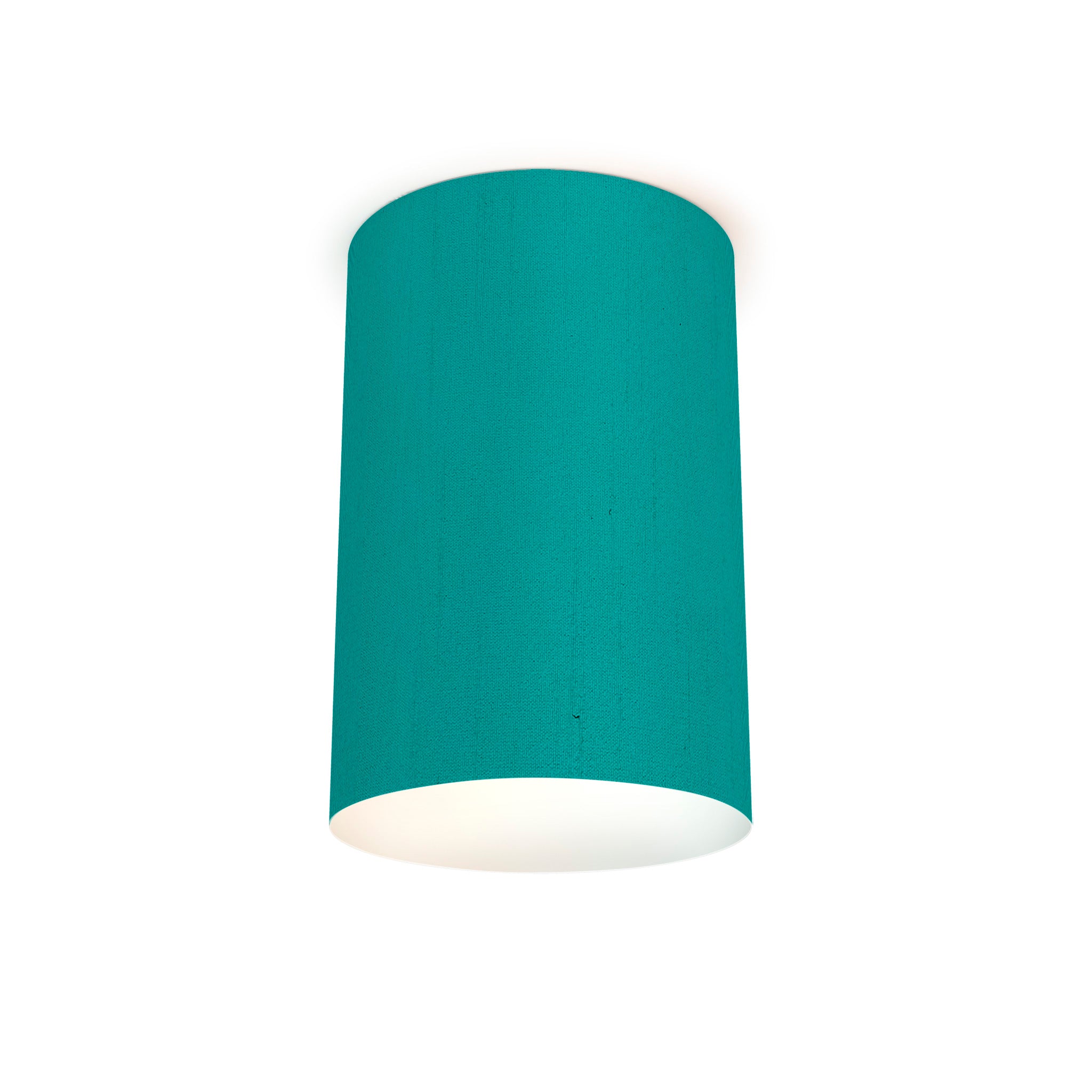 The Lily Flush Mount from Seascape Fixtures in silk, turquoise color.