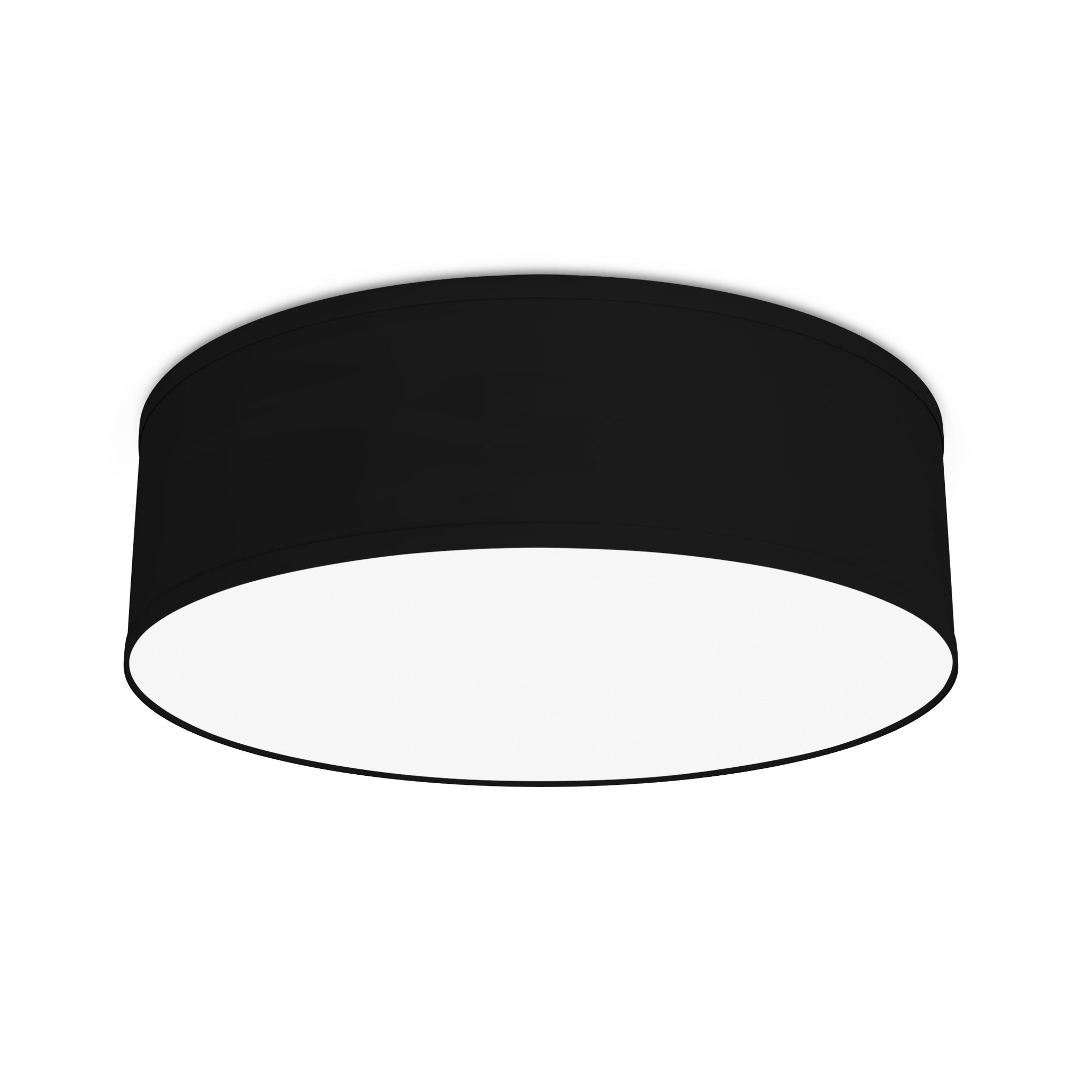 The Lisa Flush Mount from Seascape Fixtures in linen, black color.