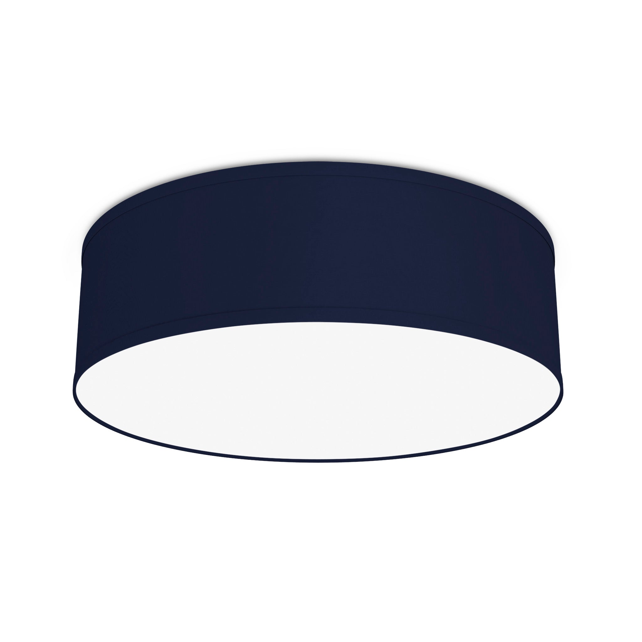 The Lisa Flush Mount from Seascape Fixtures in linen, navy color.