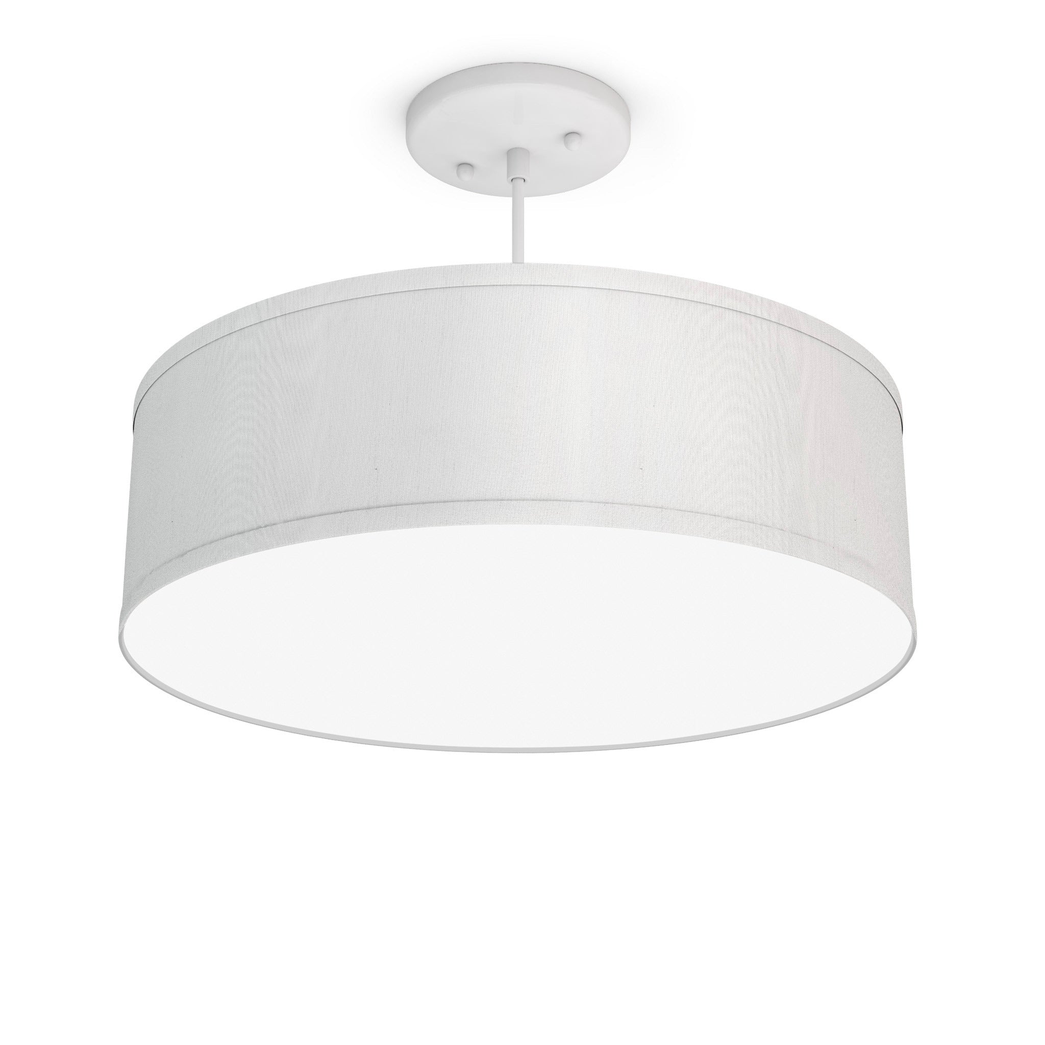 The Sheila Hanging Lamp from Seascape Fixtures with the white base in silk, white color.