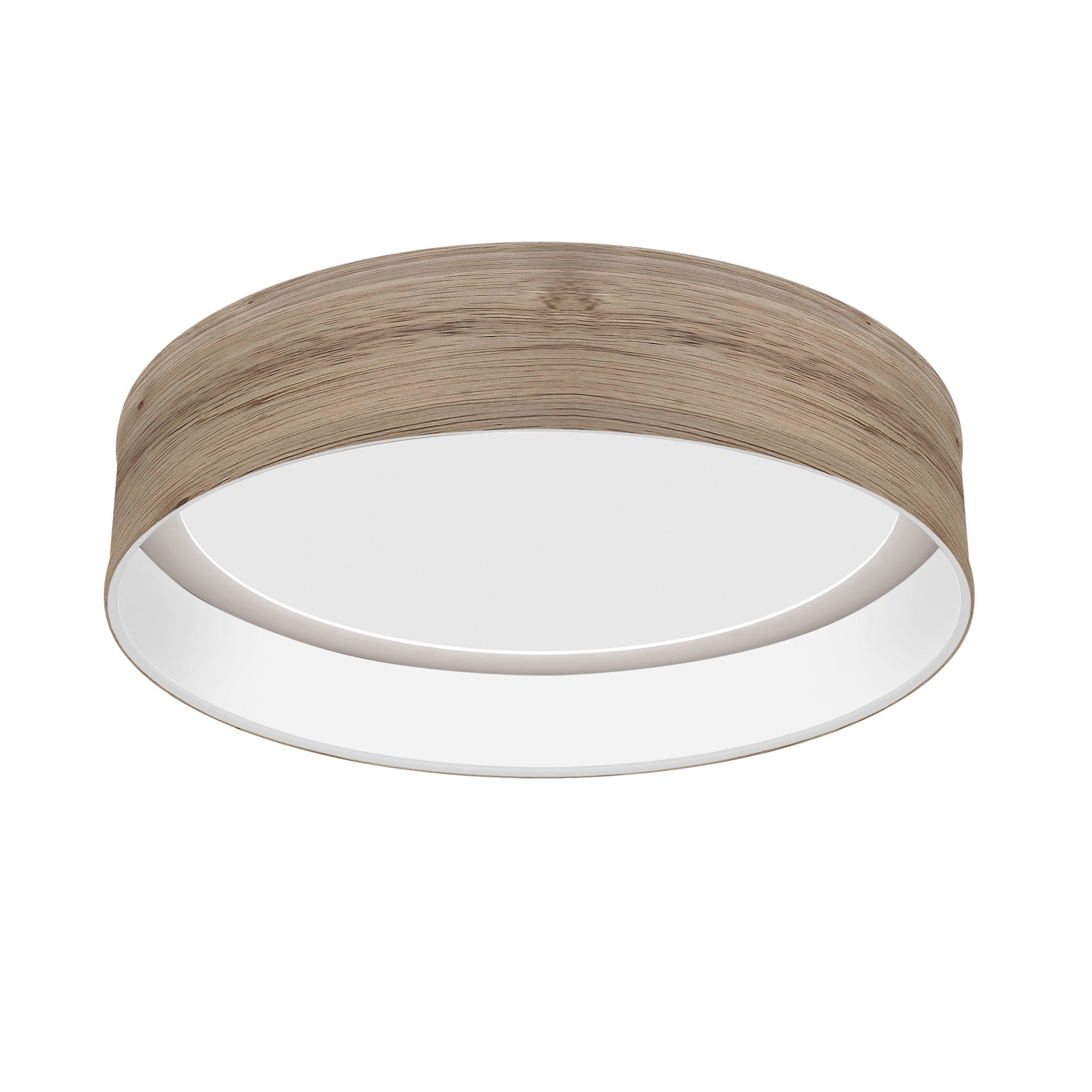 The Vince Flush Mount from Seascape Fixtures with a photo veneer shade in natural color.